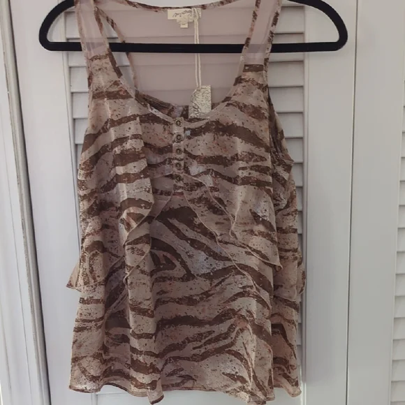 Mystree Brown and Cream Tank Top - Picture 1 of 5